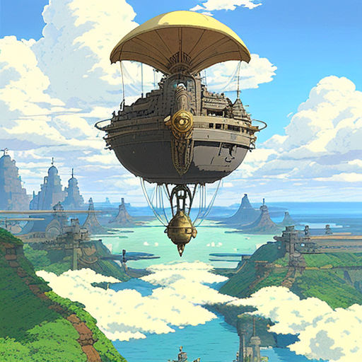 AI-generated image of a steampunk airship