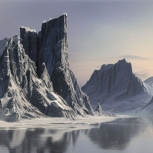 AI-generated image of a beautiful but imposing arctic landscape